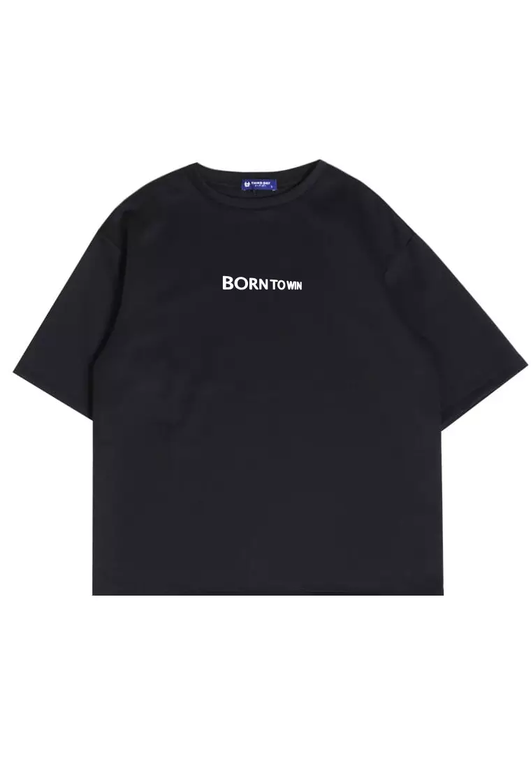 MTV13 oversize kaos unisex scubalux "born to win" hitam