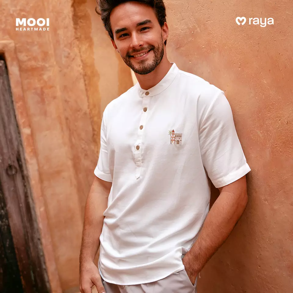 Mooi Atasan Pria Kemeja Pria Raya Collection Karim Koko - White