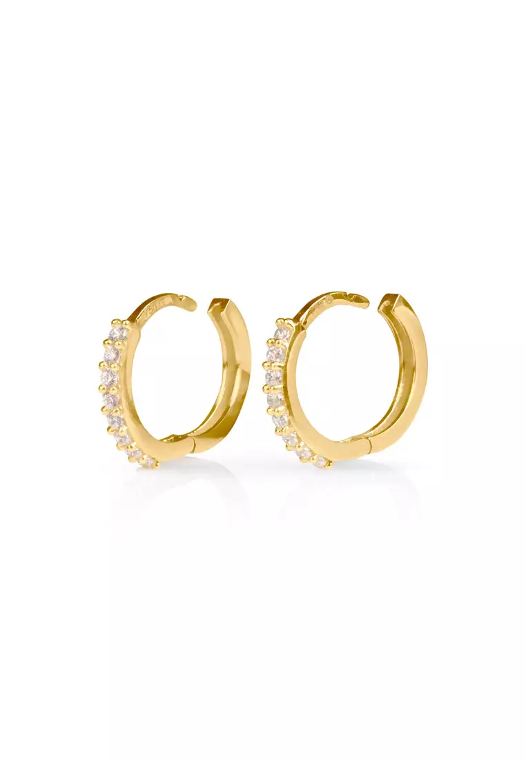 Single Line Mini Hoops 18k Gold 