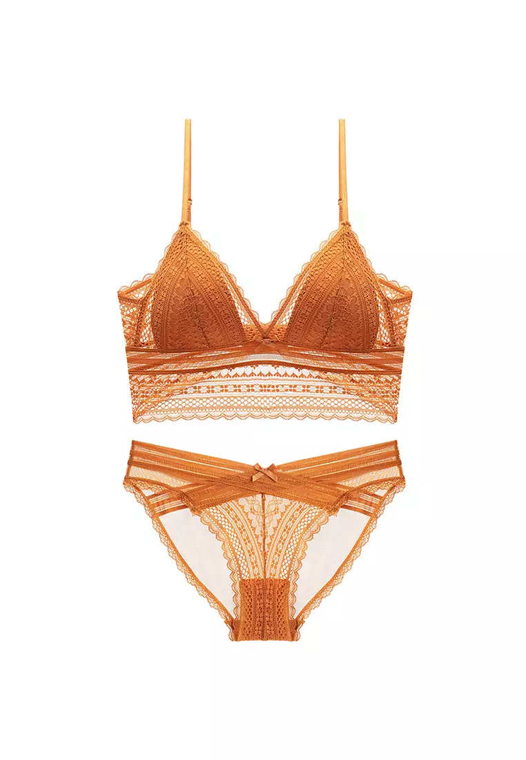 Buy LYCKA LMM0125-Lady Two Piece Sexy Bra and Panty Lingerie Sets (Orange) 2024  Online