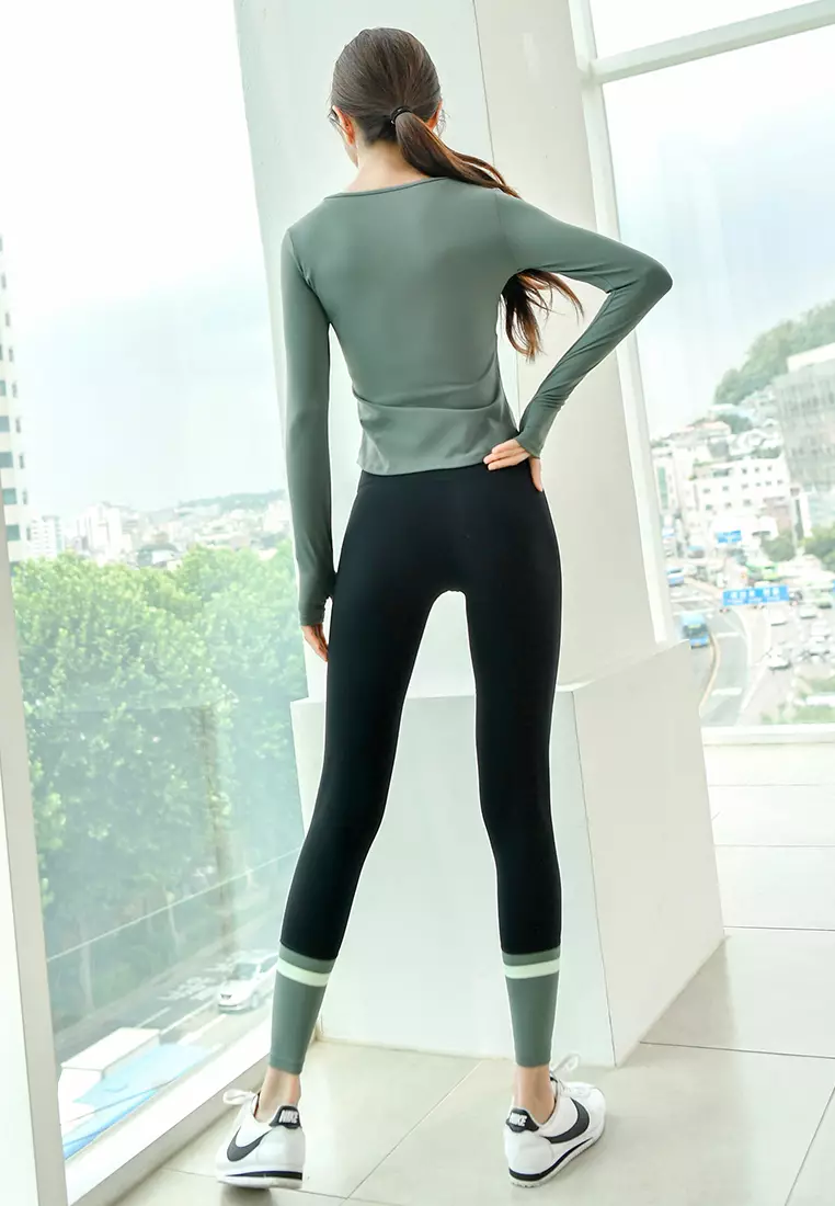 (2PCS) Quick Dry Running Fitness Yoga Dance Set (Tops+Bottoms)