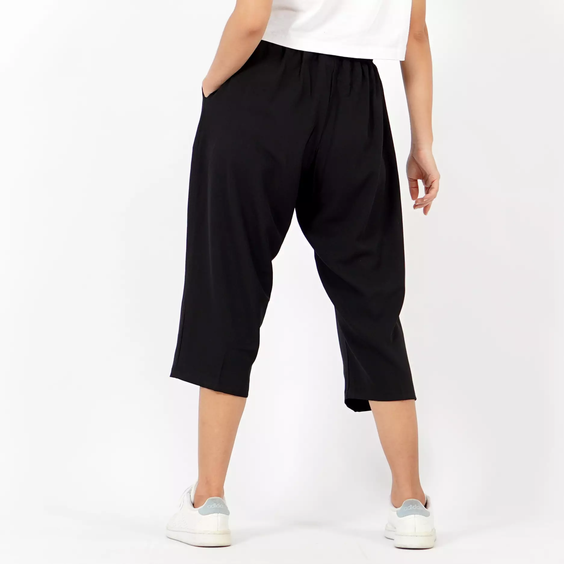 CELINE Celana Kulot 3/4 Highwaist Cullote Pants Celana Casual - Hitam