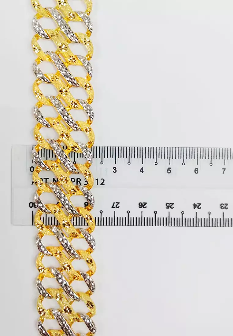 916/22K金 雙扣壓印手鏈 T50