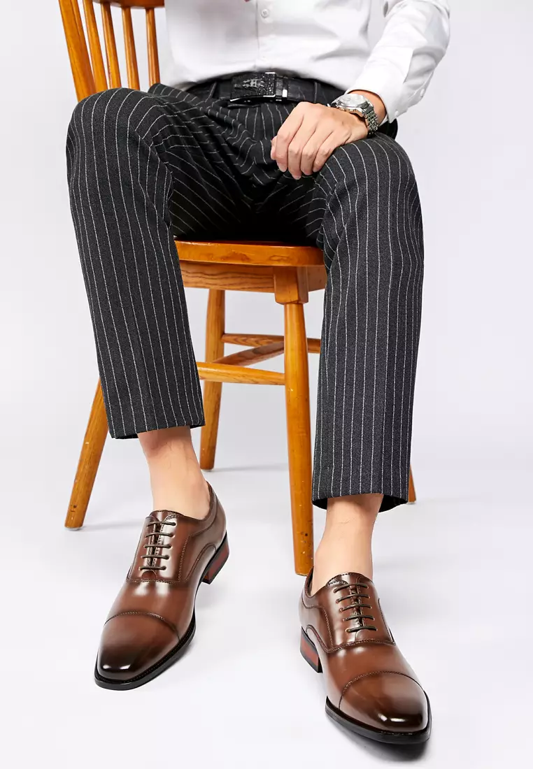 Leather Cap Toe Business Shoes KB888-1