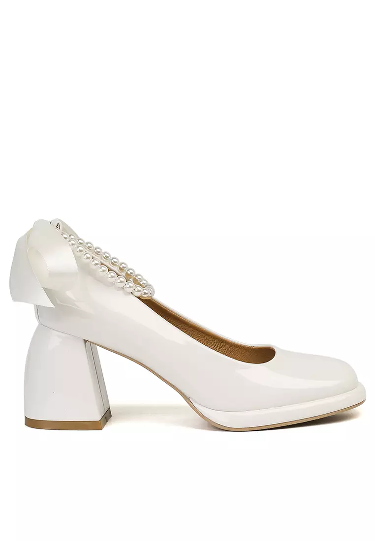 White mary cheap jane wedding shoes