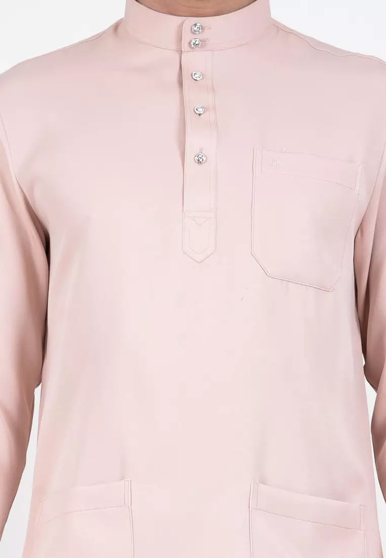 Forest x Hatta Dolmat Baju Melayu Cekak Musang Regular Fit - BM23766-17Nude