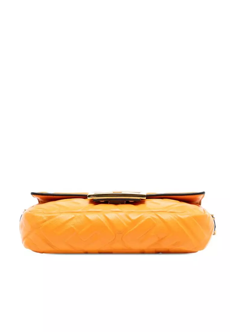 二手 Fendi Mini Zucca 壓花皮革法國包