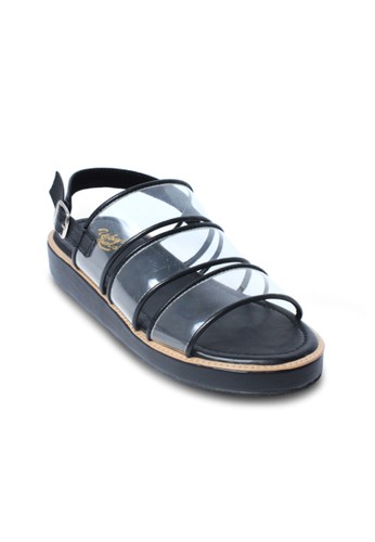 Valerie Black Transparent Platform Sandals