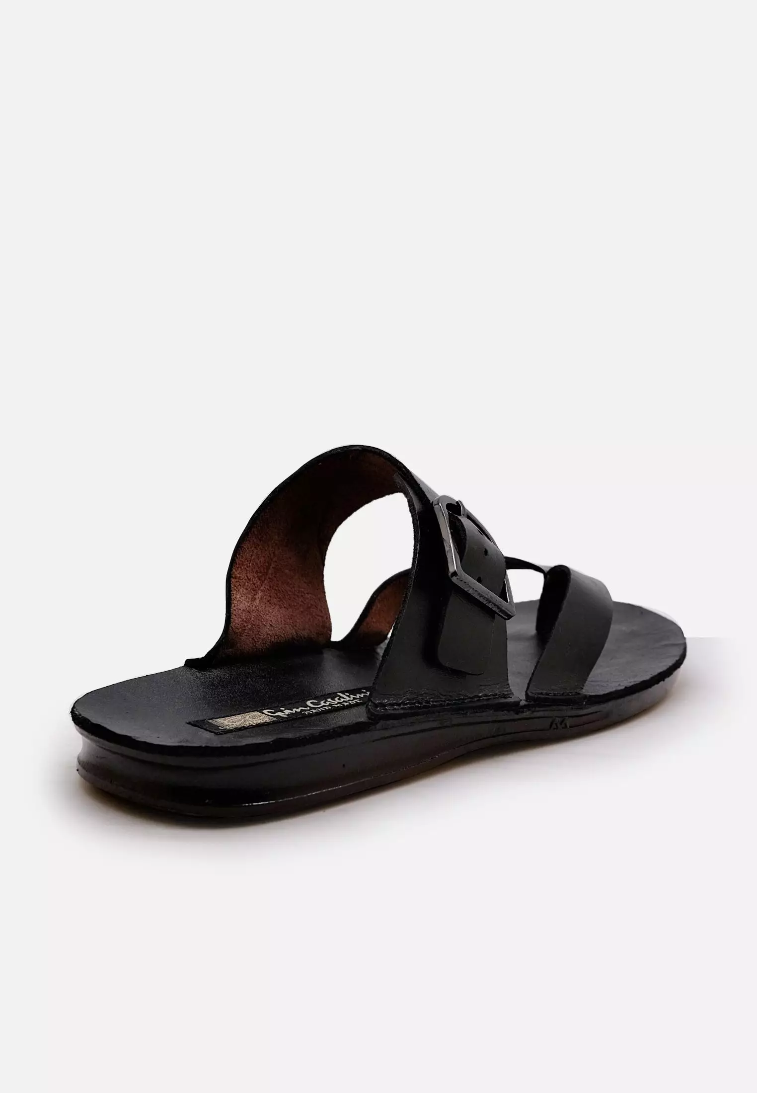 Trixy Sandal Pria Guinine Leather Anti Slip - Black