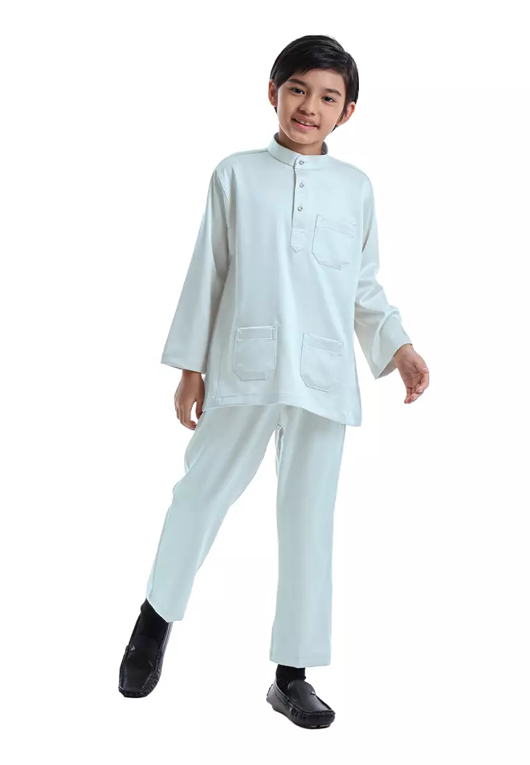 Alain Delon Baju Melayu Cekak Musang Budak - 19026505-31TintedAquaBlue