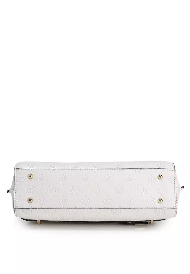 Sac à épaule GUESS Zarela - Fermeture Zip, Couleur Dark Taupe Avec Logo - Parfait Pour Un Look Décontracté