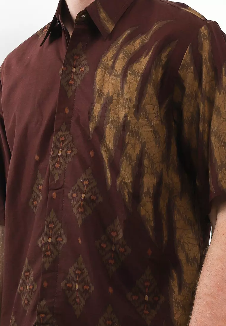 BATIK TALENTA EXCLUSIVE Lengan PENDEK MAROON BINTANG