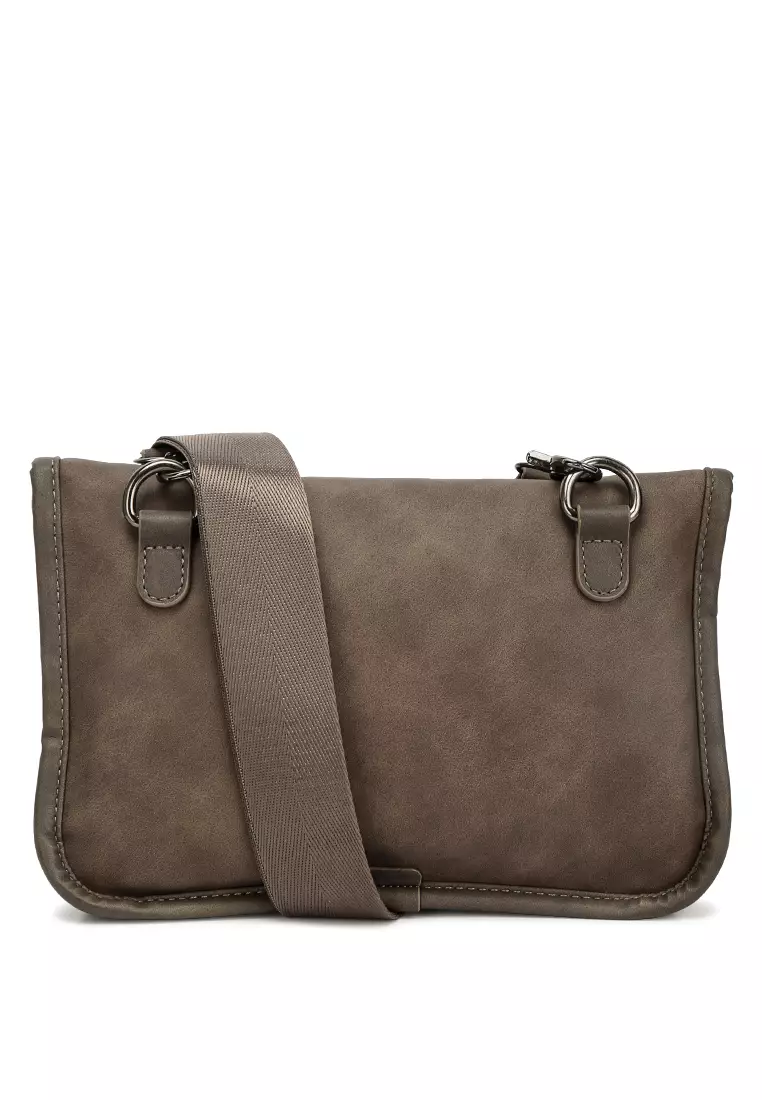 Faux leather messenger on sale bag