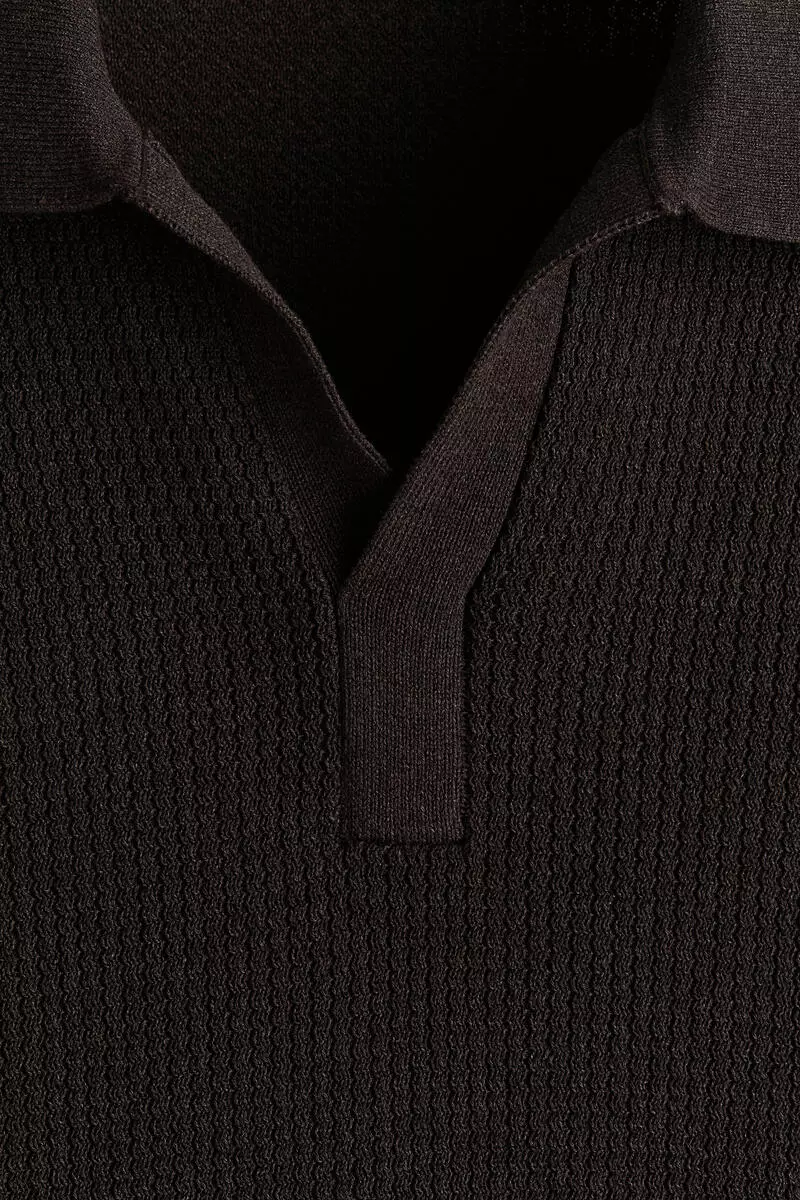 Regular Fit Cable-knit polo shirt