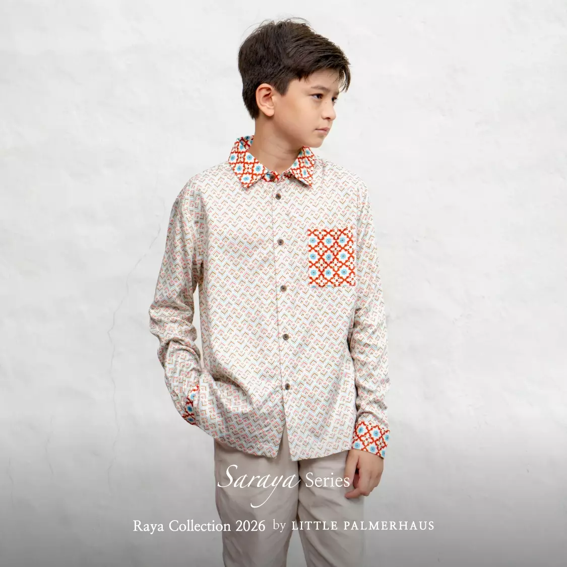 Little Palmerhaus - Baju Lebaran 2026 - Saraya Teen Boy Shirt (Baju Koko Anak Usia 6-14 Tahun) Royal Purple