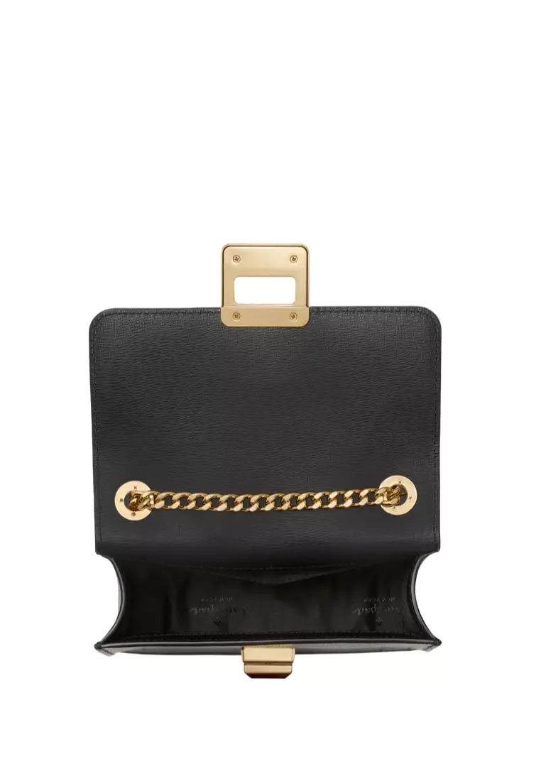 Phoebe Turnlock Mini Flap Crossbody Black