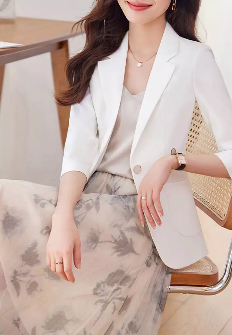 Simple Slim Fit Suit Jacket YGH-EY8909