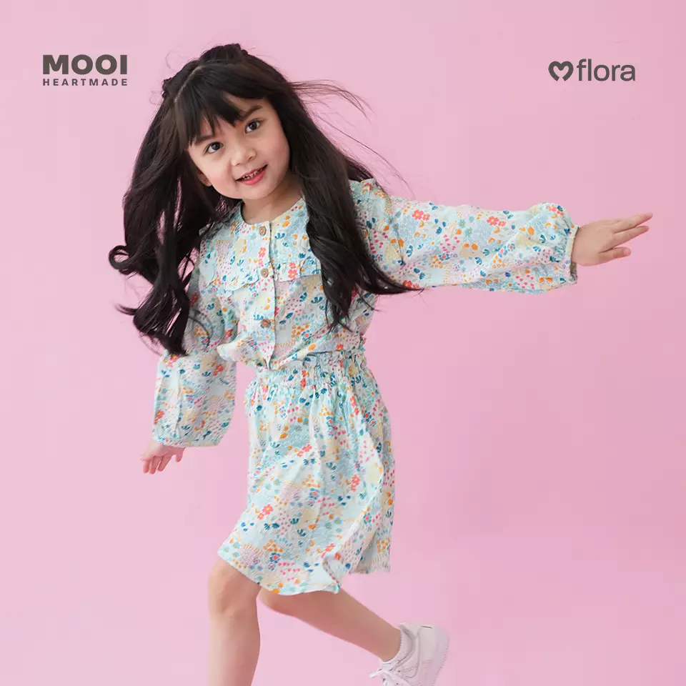 Mooi Atasan Anak Perempuan Elody Top - Blue