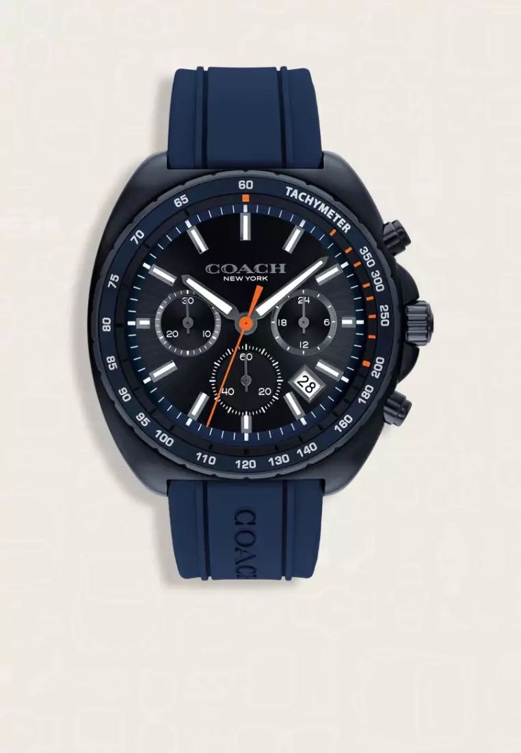 Jam Tangan Pria Coach Charter Chronograph Watch, 44Mm Navy