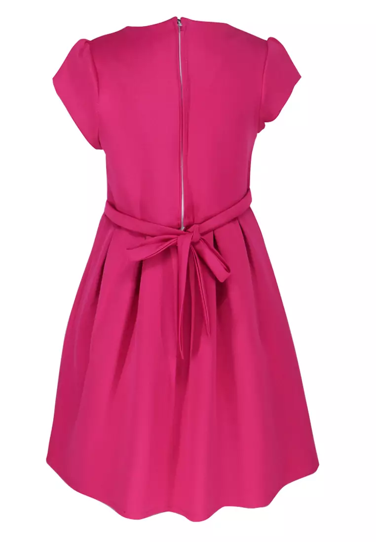 Two Mix Dress Anak Perempuan Bahan Kaos Scuba Usia 1-12 Tahun 4236 Fanta