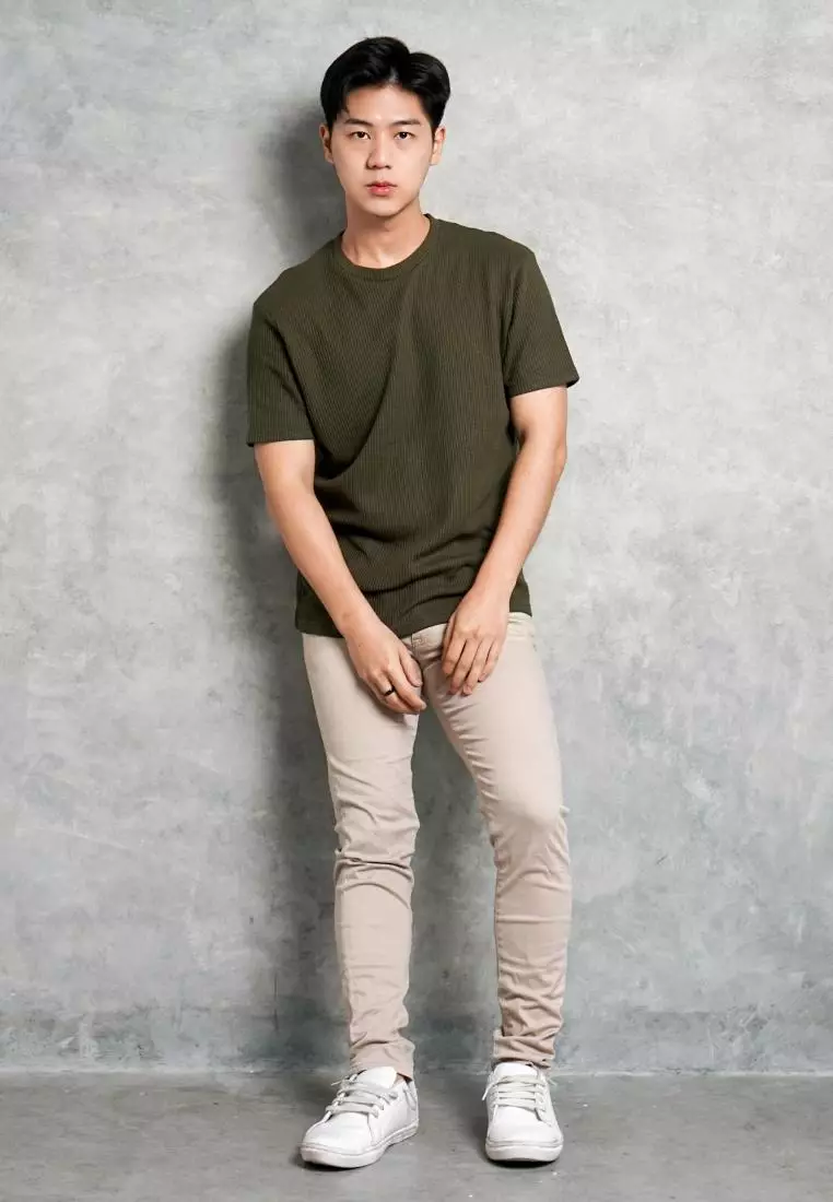 Kale Waffle Army / Kaos Polos Tekstur Lengan Pendek Pria / Unisex