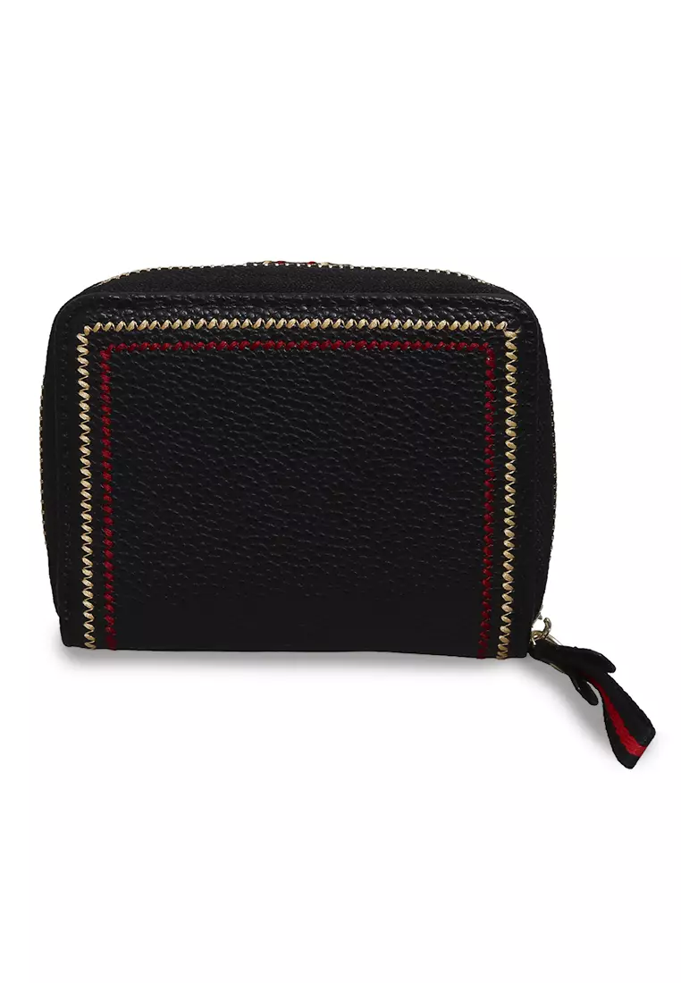 Fisseha Dompet Lipat Wanita Desain Simple Many Slot Mini Wallet Material Leather ORIGINAL - Black