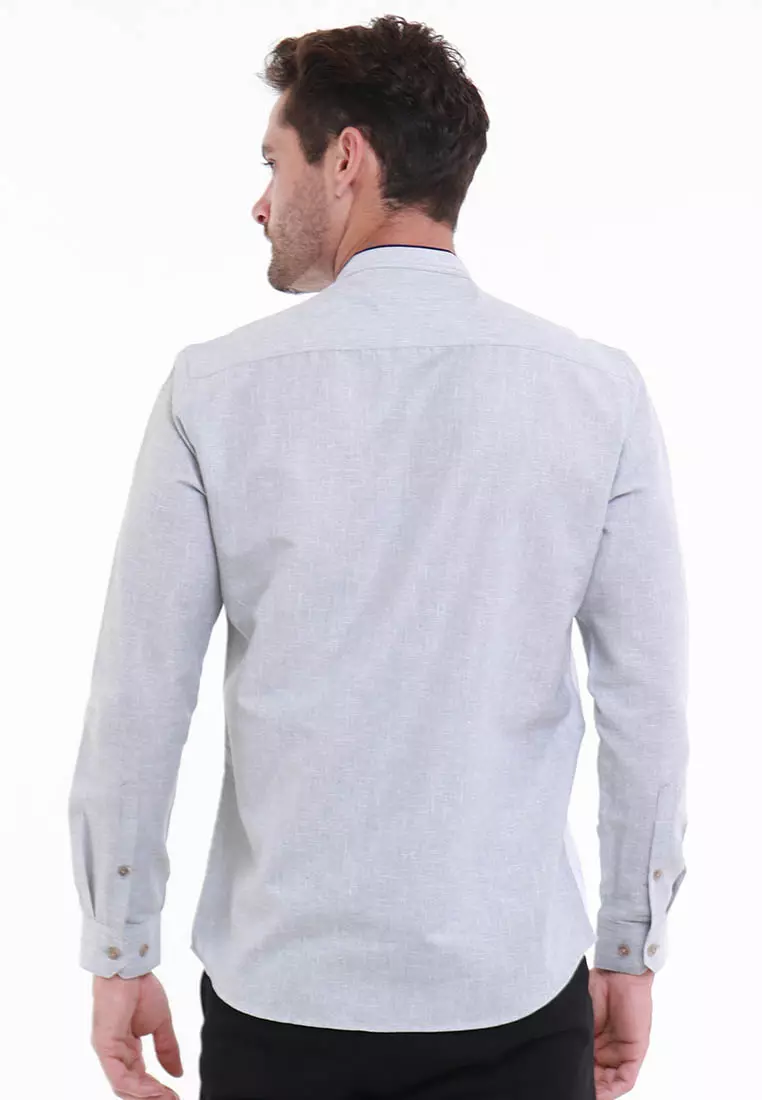 MAGINOT AAGHA A GREY Koko Slim Fit Lengan Panjang