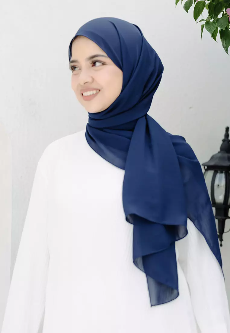Bawal Instan Shawl Tali (Pashmina Tali Ceruty Babydoll) Navy