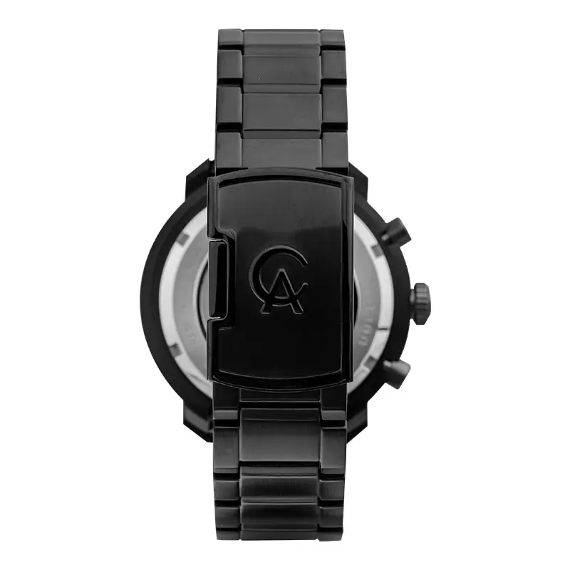 Jam Tangan Pria Alexandre Christie Chronograph AC 6626 MC BEPBARE Men Black Dial Black Stainless Steel Strap