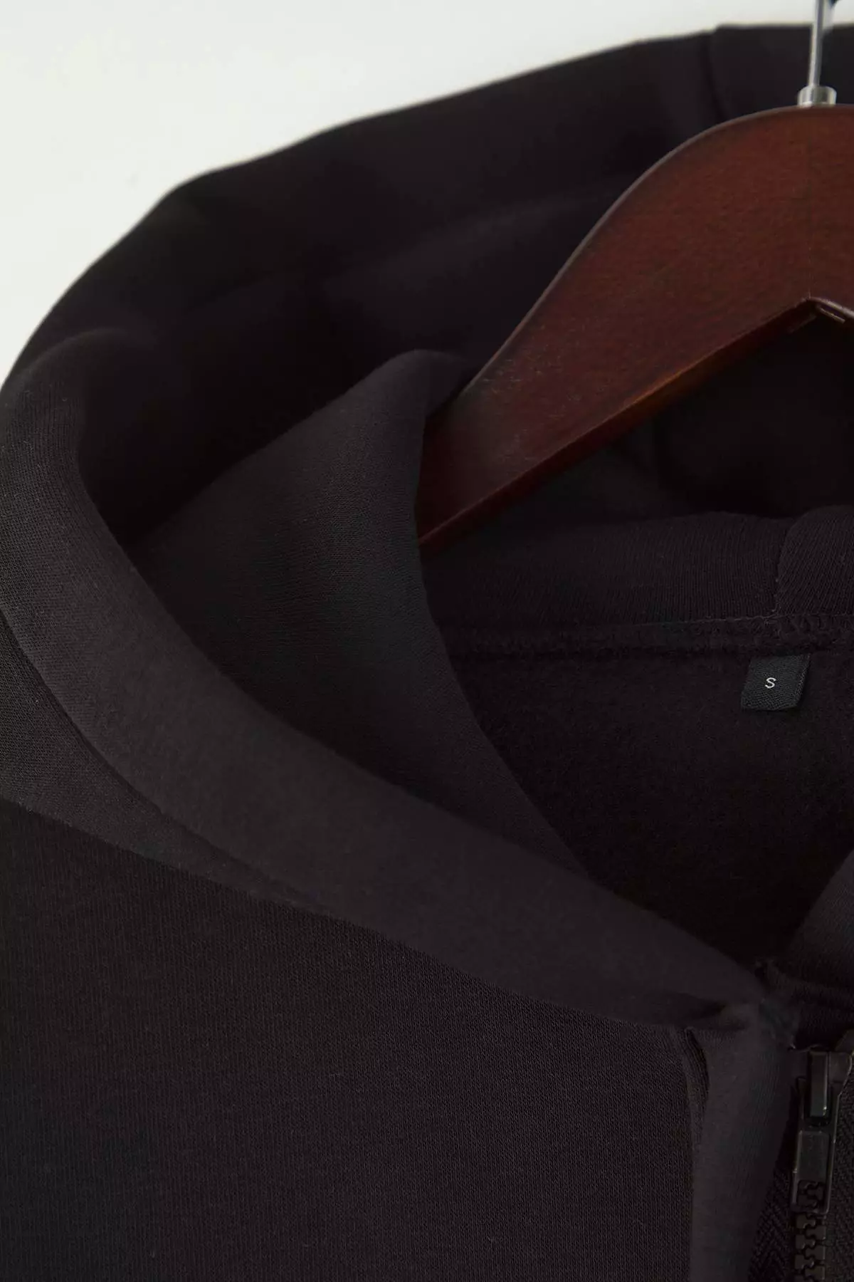 Black Thick Fleece Lined Half Placket Zipper Oversize Hooded Knitted Sweatshirt