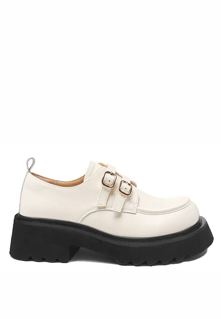 Leather Double Buckle Loafers MZ7306