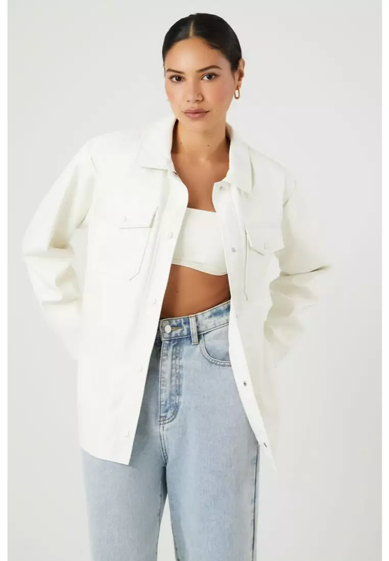 White leather jacket forever 21 outlet
