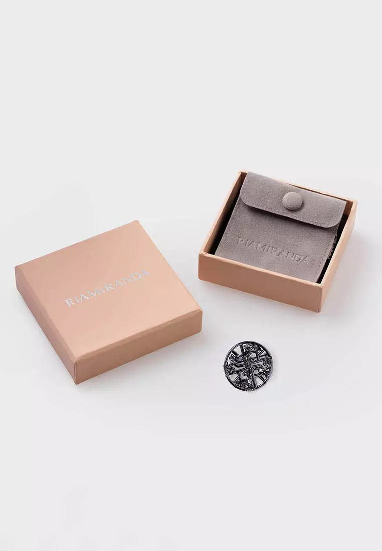 Ria Miranda Charcoal Orlaya Brooch