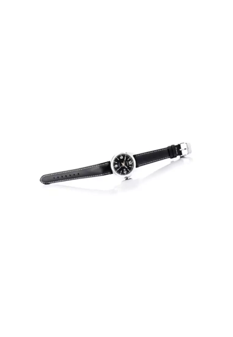 Women's Analog Watch LTP-1314L-8AV Black Genuine Leather Band Watch for ladies