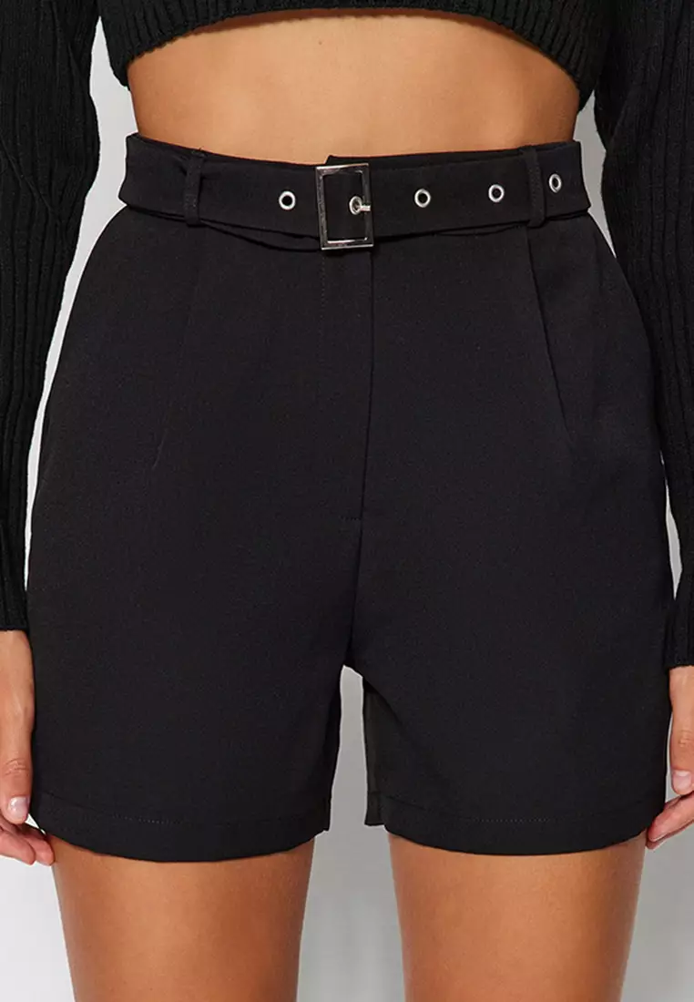 Woven Bermuda Shorts with Belt