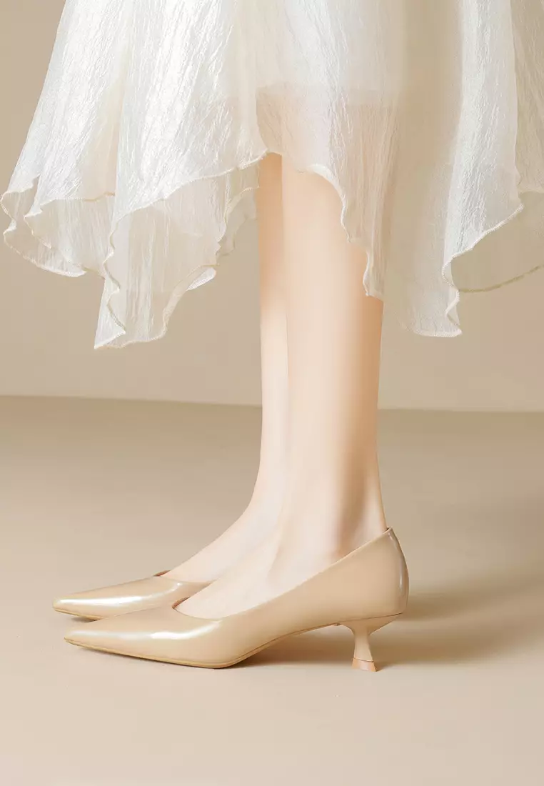 4.5CM Pointed Kitten Heel Pumps WW739-1