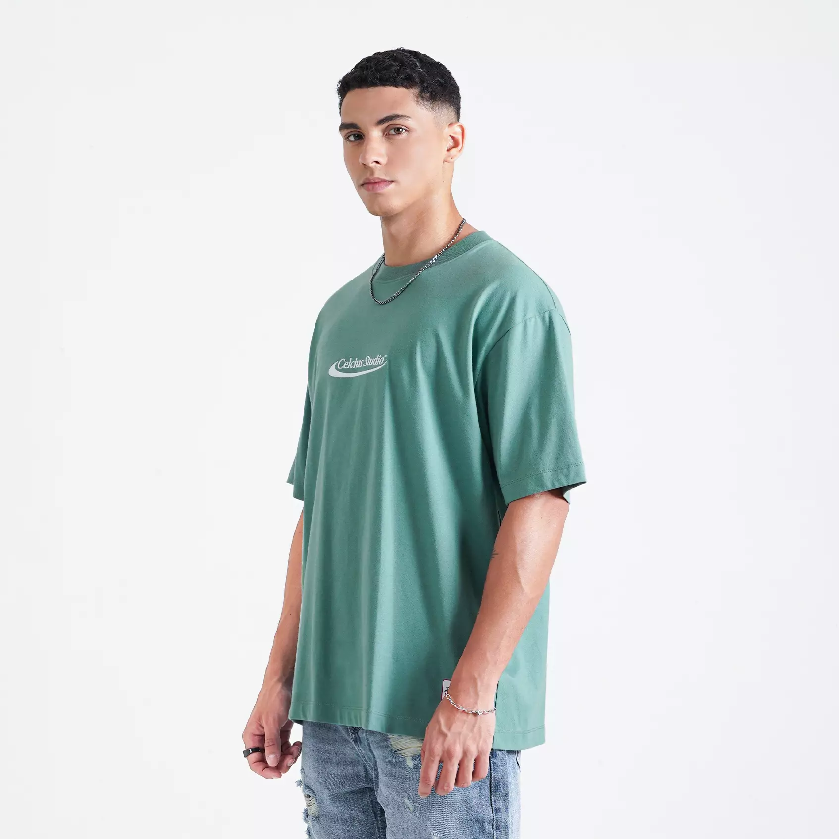 CELCIUS FANTA Bottle Graphic T-shirt Oversize LIN001428C Teal