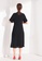 XAFITI black Short Sleeves V Neck Split Solid Dress A2364AADB383D3GS_8