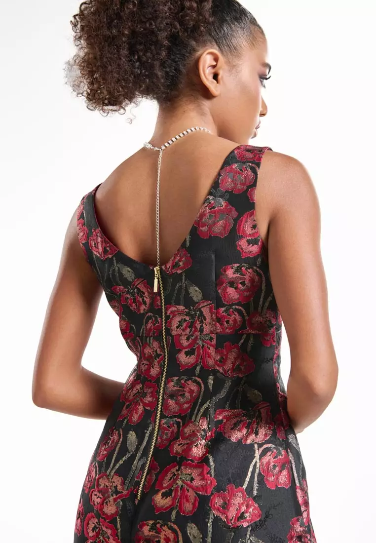 Floral Brocade Dress