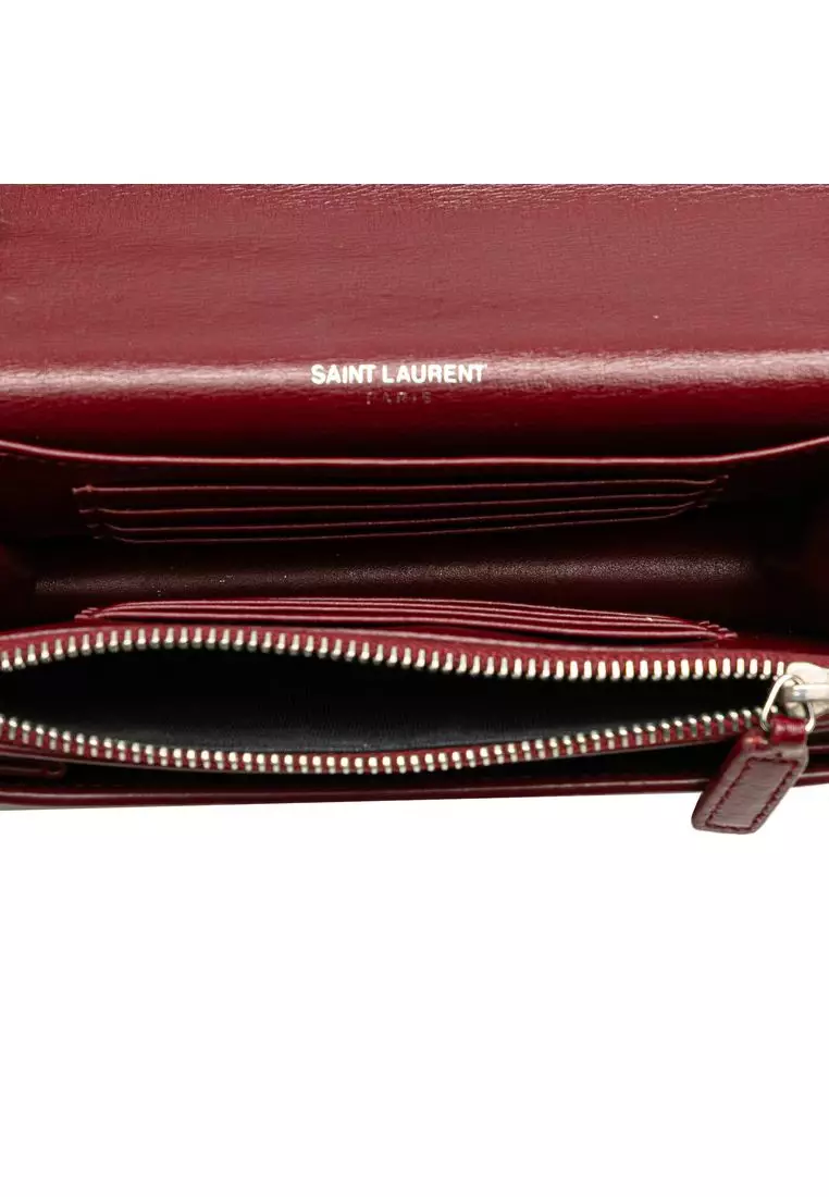Pre-Loved Saint Laurent Calfskin Monogram Sunset Chain Wallet