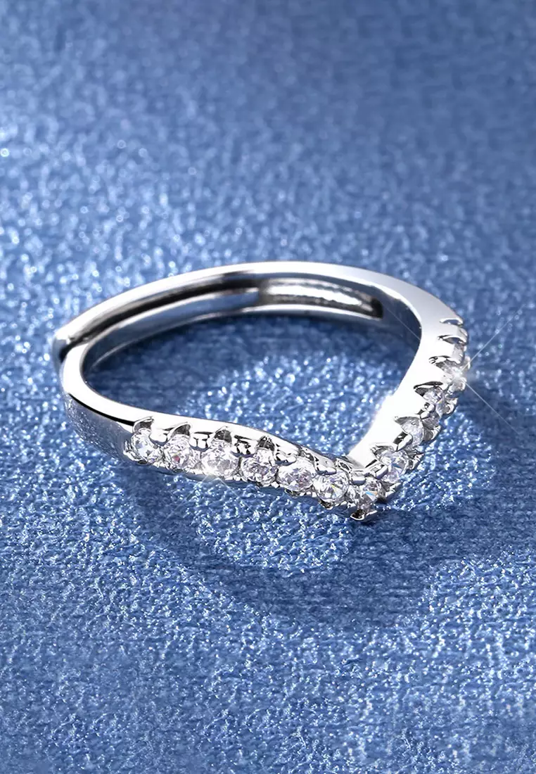 Cincin Wanita Adjustable Lamaran Persegi Aksesoris Elegan Cantik Jewelry