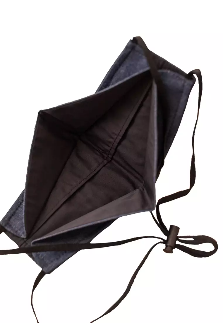 Buy Hook Clothing Origami Head Loop Denim Face Mask with Filter Online