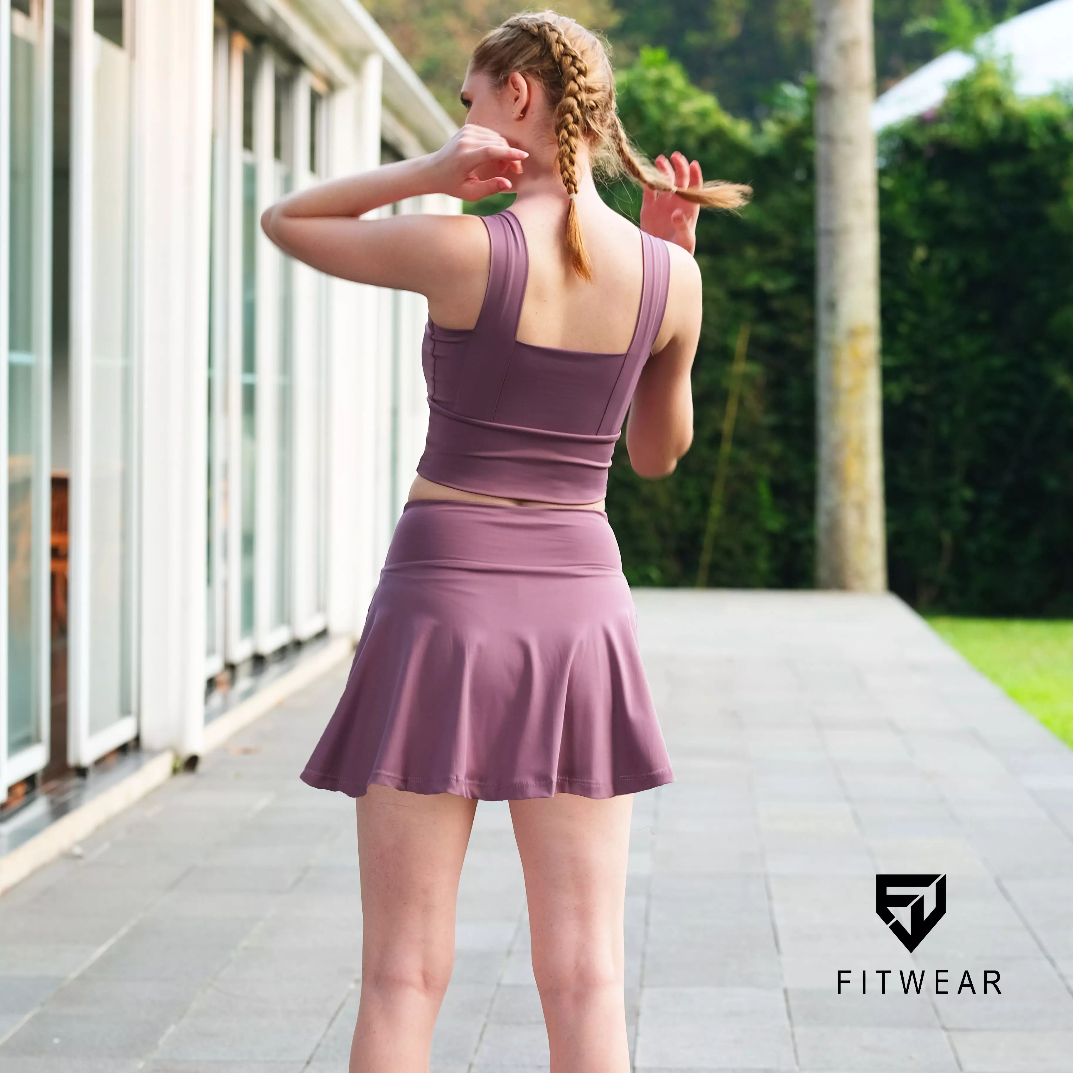 Fitwear - [SKORT] Rok + Inner Olahraga Wanita HARLEY 2TONE SKIRT - PURPLE+LATTE