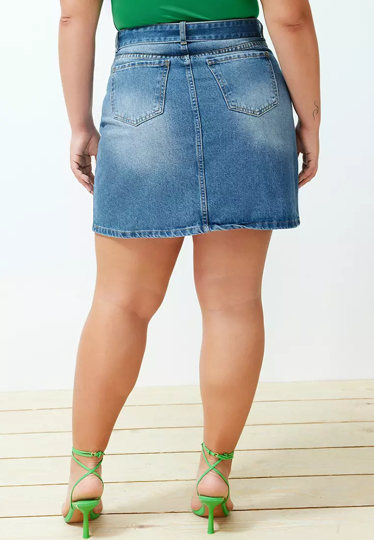 Plus size denim skirt malaysia shop
