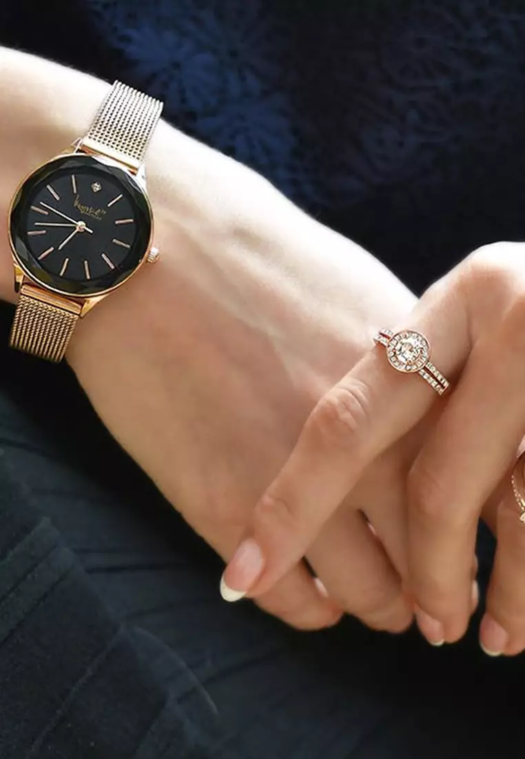 Bloom Halo Ring Embellished with SWAROVSKI® crystals - Rose Gold/Clear