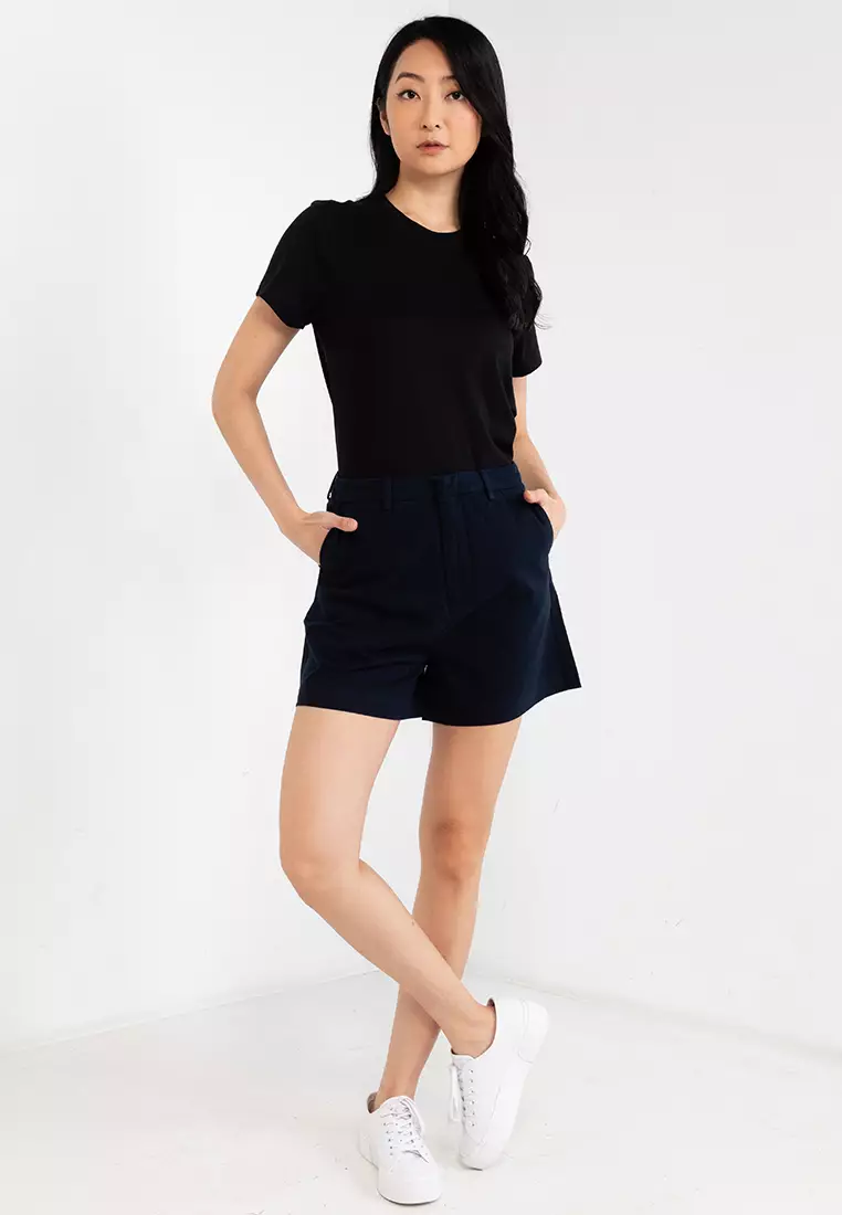 Hi Rise Twill Shorts