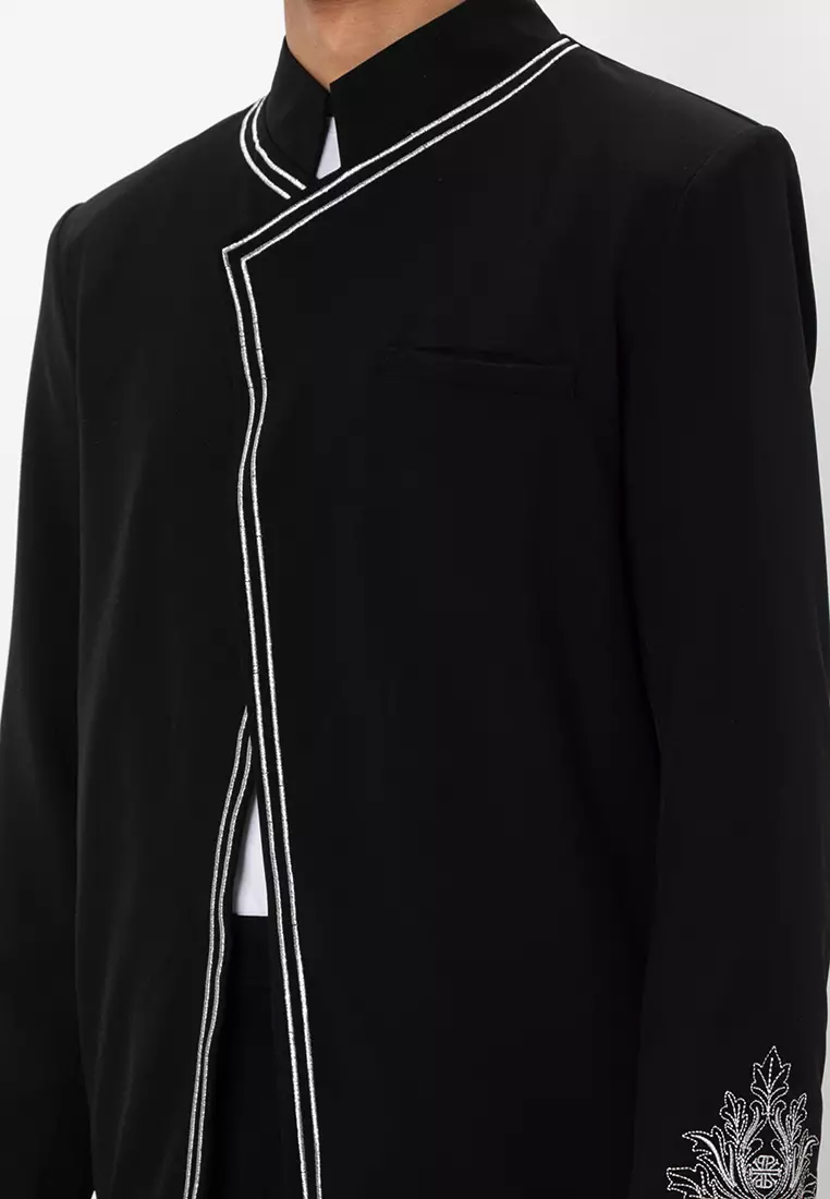 Dhika Overlapped Stretchable Blazer - Cotton Twill