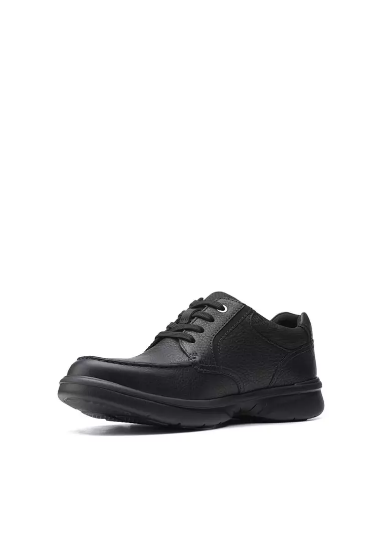 Mens Bradley Vibe Formal Shoes Black Tumbled Leather - Wide Fit