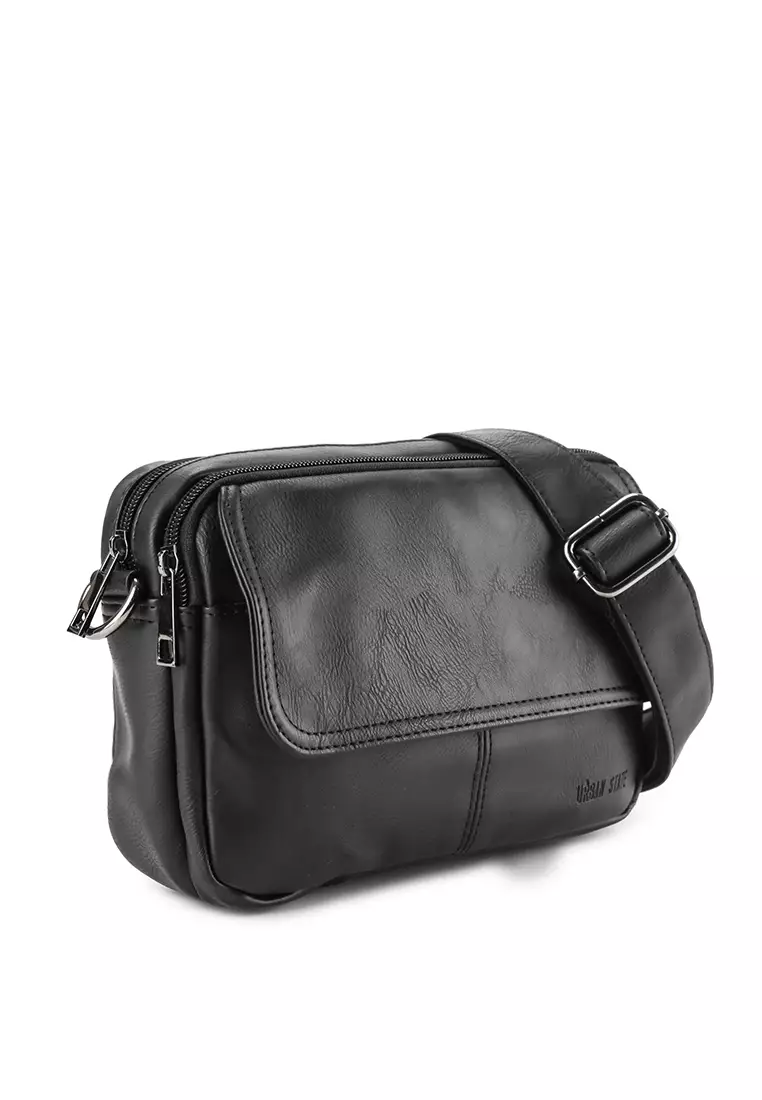 Distressed Leather Charter Crossbody Bag