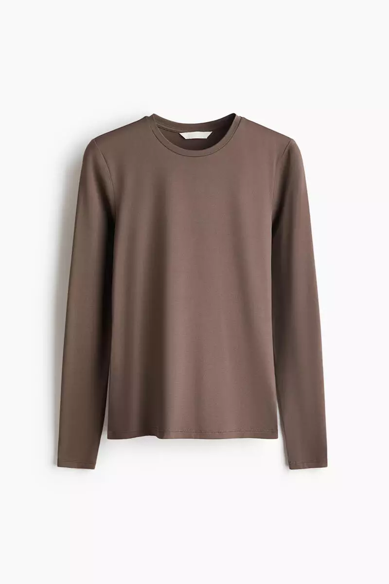 Long-sleeved microfibre top